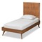 Baxton Studio Noela Mid-Century Modern Walnut Brown Finished Wood Twin Size Platform Bed 186-11138-11159-Zoro - alternate 1